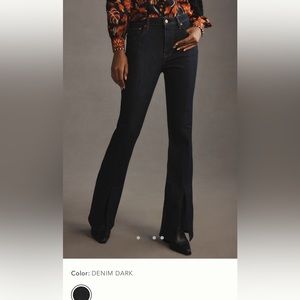 Anthropologie High rise slit boot cut jeans